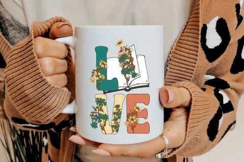 Retro Floral Love Books Sublimation Sublimation Jagonath Roy 