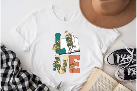 Retro Floral Love Books Sublimation Sublimation Jagonath Roy 