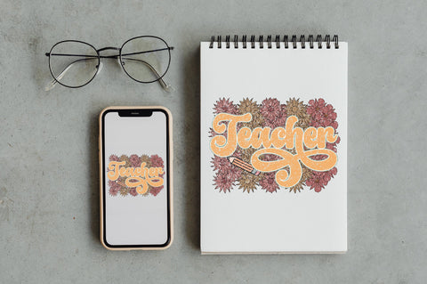 Retro Floral Teacher Sublimation Sublimation Jagonath Roy 