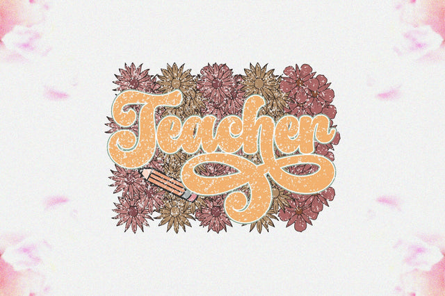 Retro Floral Teacher Sublimation Sublimation Jagonath Roy 