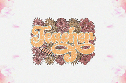 Retro Floral Teacher Sublimation Sublimation Jagonath Roy 