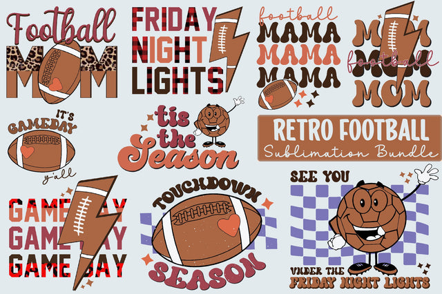 Retro Football PNG Sublimation Bundle Sublimation SVGista 
