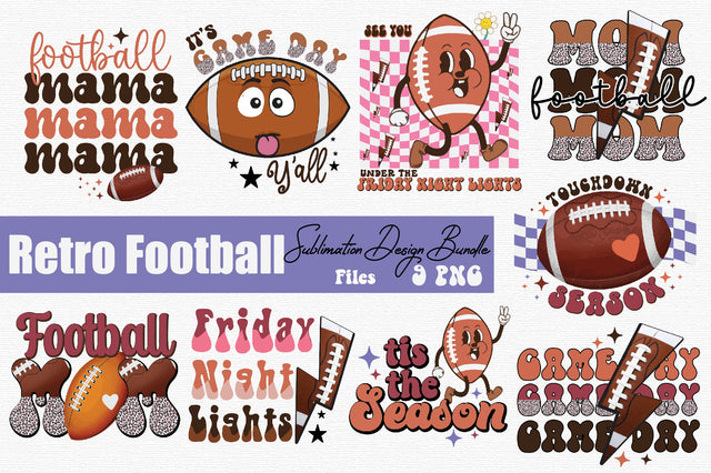 Retro Football PNG Sublimation Bundle SVG designartist 