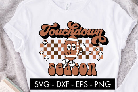 Retro Football Touchdown Season SVG Cut File PNG Sublimation SVG Freeling Design House 
