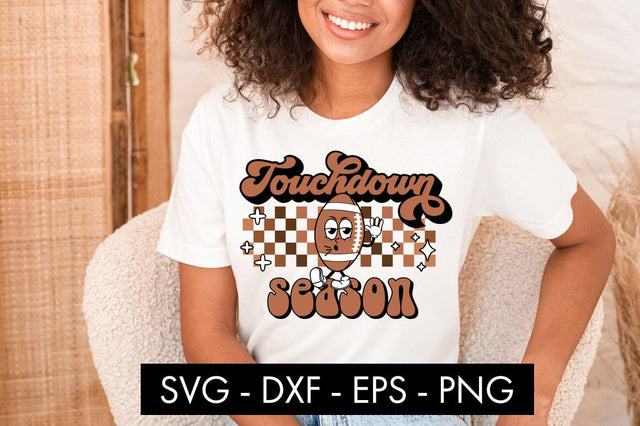Retro Football Touchdown Season SVG Cut File PNG Sublimation SVG Freeling Design House 