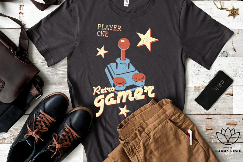 Retro Gamer - Gaming Graphic Design Sublimation SVG Karma Genie Graphics 