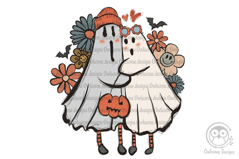 Retro Ghost Flower Sublimation Sublimation LAM HOANG THUY 