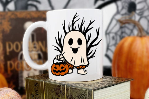 Retro Ghost Halloween Sublimation Bundle, Ghost Halloween Sublimation Bundle SVG DESIGNISTIC 