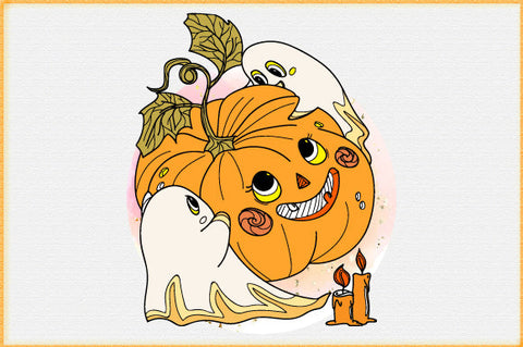 Retro Ghost Halloween Sublimation Bundle Sublimation Creativeart88 