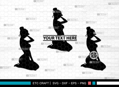 Retro Girl Monogram, Retro Girl Silhouette, Retro Girl SVG, Pin Up Girl Svg, Girl Svg, Sexy Girl Svg, SB00398 SVG ETC Craft 