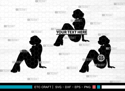 Retro Girl Monogram, Retro Girl Silhouette, Retro Girl SVG, Pin Up Girl Svg, Girl Svg, Sexy Girl Svg, SB00398 SVG ETC Craft 