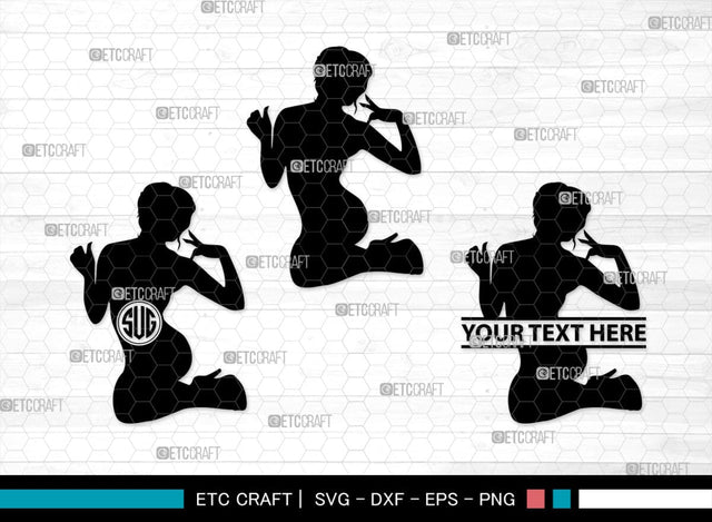 Retro Girl Monogram, Retro Girl Silhouette, Retro Girl SVG, Pin Up Girl Svg, Girl Svg, Sexy Girl Svg, SB00398 SVG ETC Craft 