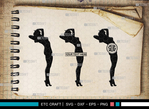 Retro Girl Monogram, Retro Girl Silhouette, Retro Girl SVG, Pin Up Girl Svg, Girl Svg, Sexy Girl Svg, SB00398 SVG ETC Craft 