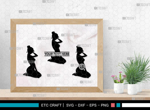 Retro Girl Monogram, Retro Girl Silhouette, Retro Girl SVG, Pin Up Girl Svg, Girl Svg, Sexy Girl Svg, SB00398 SVG ETC Craft 