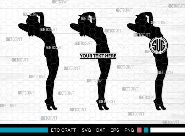 Retro Girl Monogram, Retro Girl Silhouette, Retro Girl SVG, Pin Up Girl Svg, Girl Svg, Sexy Girl Svg, SB00398 SVG ETC Craft 