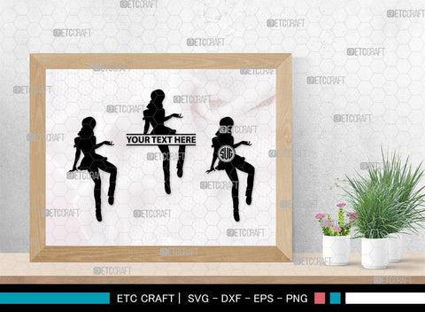 Retro Girl Monogram, Retro Girl Silhouette, Retro Girl SVG, Pin Up Girl Svg, Girl Svg, Sexy Girl Svg, SB00398 SVG ETC Craft 