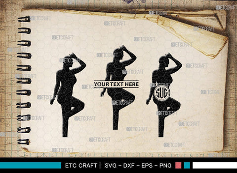 Retro Girl Monogram, Retro Girl Silhouette, Retro Girl SVG, Pin Up Girl Svg, Girl Svg, Sexy Girl Svg, SB00398 SVG ETC Craft 