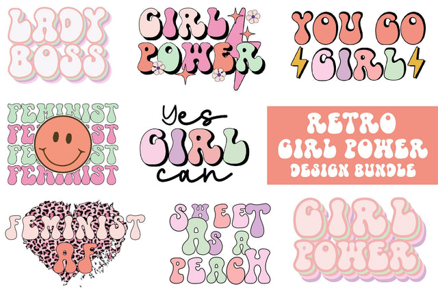 Retro Girl Power Quote Bundle SVG SVGista 