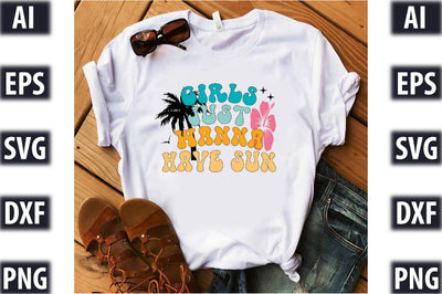 Retro Girls just wanna have sun Svg SVG SVGista 