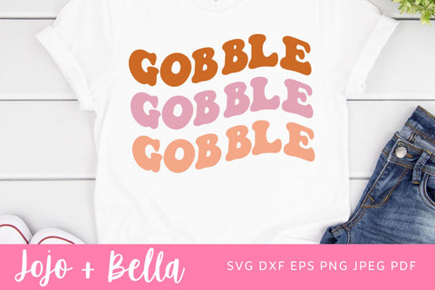 Retro Gobble Gobble SVG , Turkey SVG, Thanksgiving Svg - Gobble Svg - Fall Svg - Thankful Svg, Svg, Cricut, Svg Files for Cricut SVG Jojo&Bella 