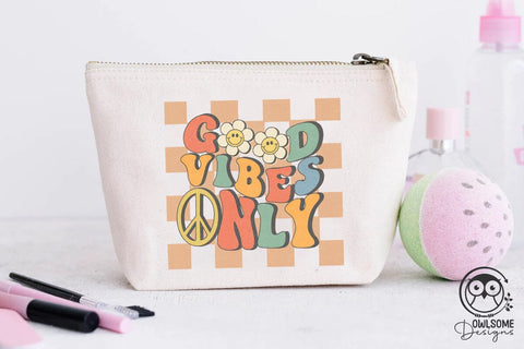 Retro Good Vibes Only Png Sublimation Sublimation Owlsome.Designs 