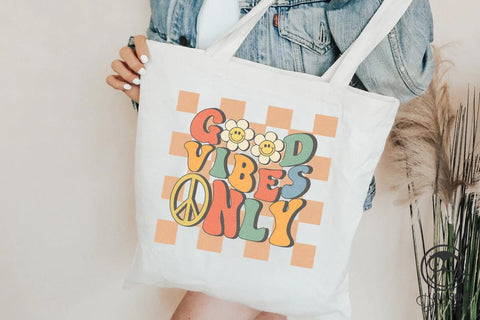 Retro Good Vibes Only Png Sublimation Sublimation Owlsome.Designs 