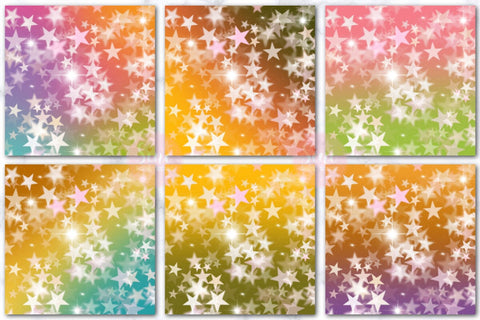 Retro Gradient Stars Bokeh Backgrounds Digital Pattern SineDigitalDesign 