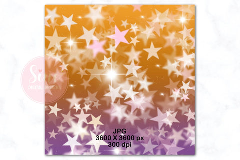 Retro Gradient Stars Bokeh Backgrounds Digital Pattern SineDigitalDesign 