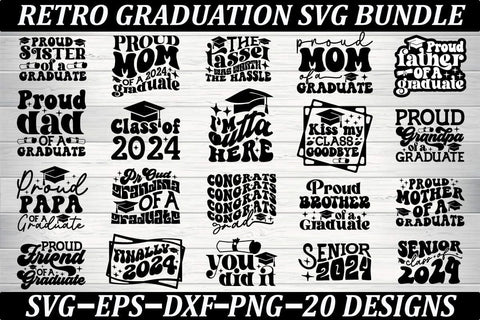 Retro Graduation SVG Bundle SVG akazaddesign 