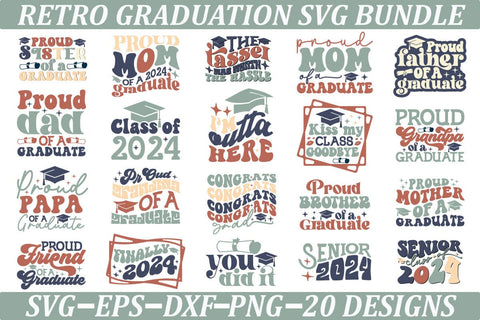 Retro Graduation SVG Bundle SVG akazaddesign 