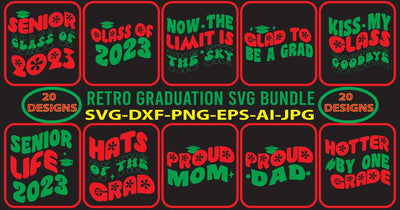 Retro Graduation SVG Bundle SVG Syaman 