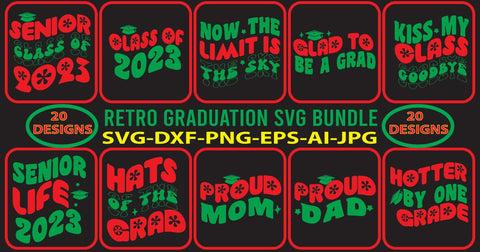 Retro Graduation SVG Bundle SVG Syaman 