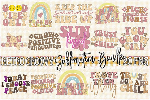 Retro Groovy Sublimation Bundle Sublimation Creativeart88 