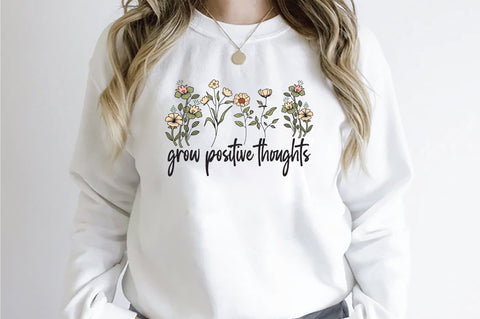 Retro Grow Positive Thoughts Sublimation Vol -1 Sublimation Creativeart88 