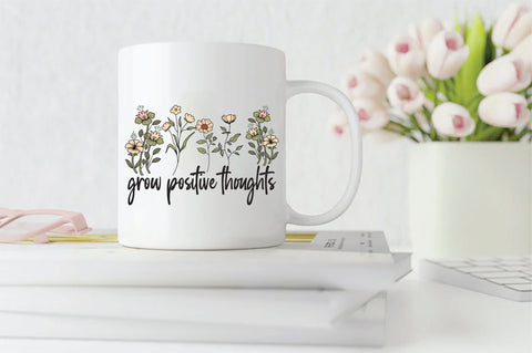 Retro Grow Positive Thoughts Sublimation Vol -1 Sublimation Creativeart88 
