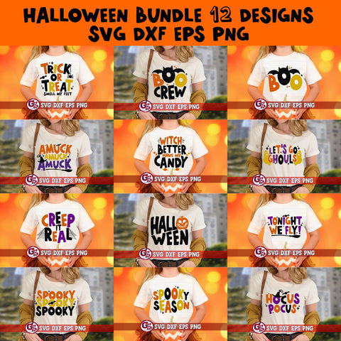 Retro Halloween Bundle SVG DXF EPS PNG SVG Greedy Stitches 