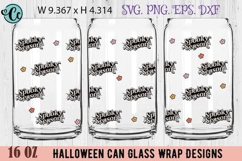 Retro Halloween Can Glass Wrap Bundle SVG Crazy Craft 