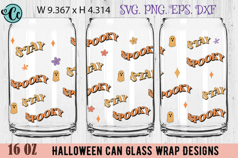 Retro Halloween Can Glass Wrap Bundle SVG Crazy Craft 