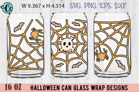 Retro Halloween Can Glass Wrap Bundle SVG Crazy Craft 