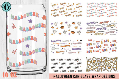 Retro Halloween Can Glass Wrap Bundle SVG Crazy Craft 