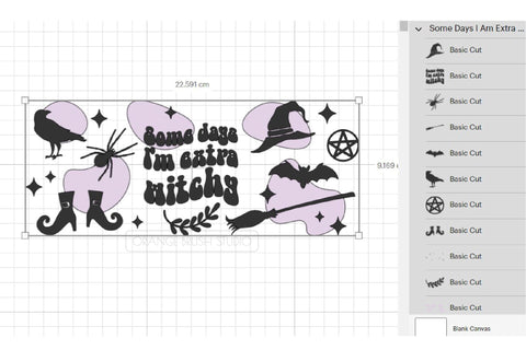 Retro Halloween Can Glass Wrap Witch Libbey Glass Wrap SVG OrangeBrushStudio 