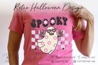 Retro Halloween Cute Ghost SVG Spooky Quote SVG OrangeBrushStudio 
