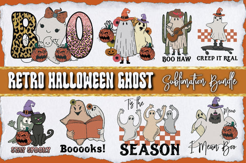 Retro Halloween Ghost Sublimation Bundle Sublimation Jagonath Roy 