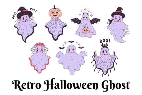 Retro Halloween Ghost Sublimation Rin Green 