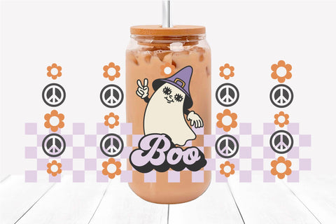 Retro Halloween Libbey Beer Can Glass Wrap SVG Cut File SVG OrangeBrushStudio 