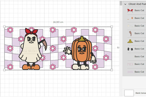 Retro Halloween Libbey Can Glass Wrap 16 Oz Ghost SVG File SVG OrangeBrushStudio 