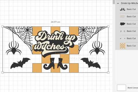 Retro Halloween Libbey Can Glass Wrap Witch Glass Can SVG SVG OrangeBrushStudio 