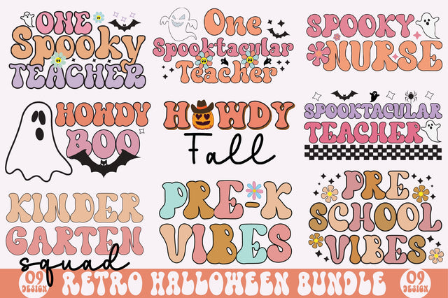 Retro Halloween PNG Bundle, Ghost SVG SVG SVGista 
