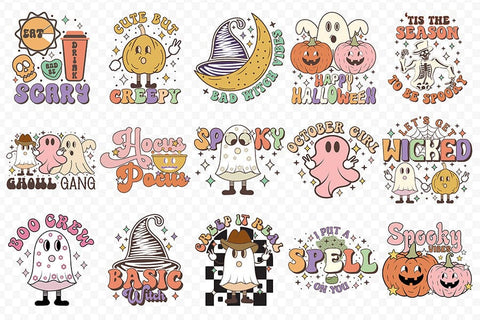 Retro Halloween PNG Sublimation Bundle Sublimation CraftLabSVG 