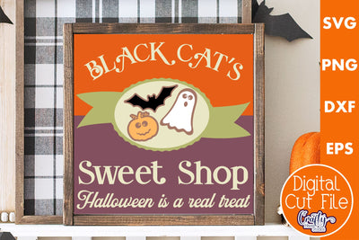 Retro Halloween Sign Svg, Halloween Is A Real Treat SVG Crafty Mama Studios 